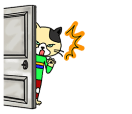 3 cats. Entry. Waiting. Leaving. sticker #5891804