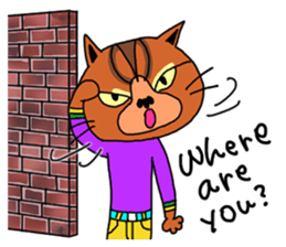 3 cats. Entry. Waiting. Leaving. sticker #5891809