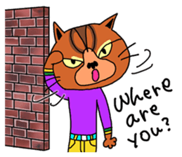 3 cats. Entry. Waiting. Leaving. sticker #5891809