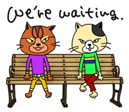 3 cats. Entry. Waiting. Leaving. sticker #5891817