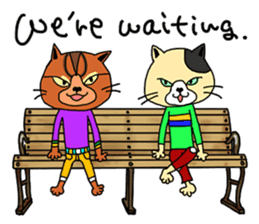 3 cats. Entry. Waiting. Leaving. sticker #5891817