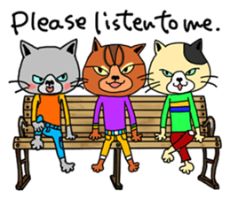 3 cats. Entry. Waiting. Leaving. sticker #5891818