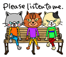 3 cats. Entry. Waiting. Leaving. sticker #5891818