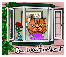 3 cats. Entry. Waiting. Leaving. sticker #5891820