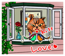 3 cats. Entry. Waiting. Leaving. sticker #5891821