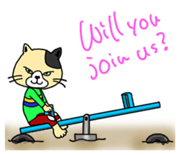 3 cats. Entry. Waiting. Leaving. sticker #5891831