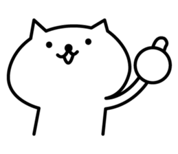 white cat sato sticker #5893154