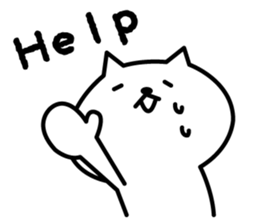 white cat sato sticker #5893169