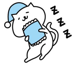 white cat sato sticker #5893184