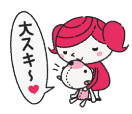 Miko-chan and stuffed bear sticker #5894472