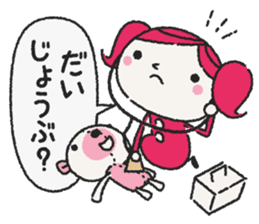 Miko-chan and stuffed bear sticker #5894474