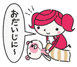 Miko-chan and stuffed bear sticker #5894475