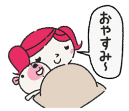 Miko-chan and stuffed bear sticker #5894477