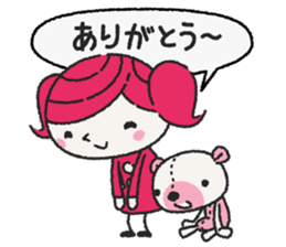 Miko-chan and stuffed bear sticker #5894479