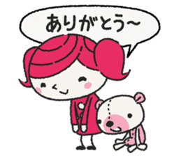 Miko-chan and stuffed bear sticker #5894479