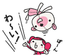 Miko-chan and stuffed bear sticker #5894480