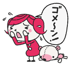 Miko-chan and stuffed bear sticker #5894481