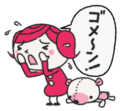 Miko-chan and stuffed bear sticker #5894481