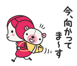 Miko-chan and stuffed bear sticker #5894493