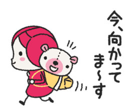 Miko-chan and stuffed bear sticker #5894493