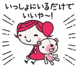 Miko-chan and stuffed bear sticker #5894497