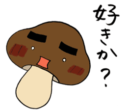 Shiitake mushroom Takeshi. sticker #5896930