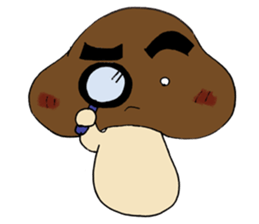 Shiitake mushroom Takeshi. sticker #5896941