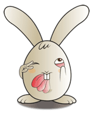 Funny alien rabbit sticker #5897392