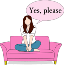 pink sofa/English version sticker #5900253