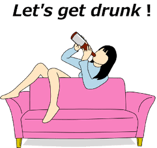 pink sofa/English version sticker #5900264