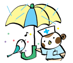 Get well soon with sparrow nurse sticker #5905203