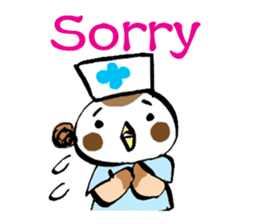 Get well soon with sparrow nurse sticker #5905205