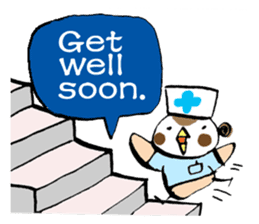 Get well soon with sparrow nurse sticker #5905216