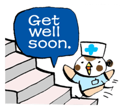 Get well soon with sparrow nurse sticker #5905216