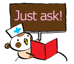 Get well soon with sparrow nurse sticker #5905223