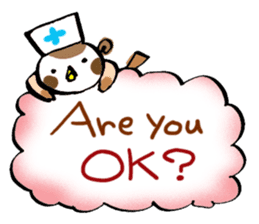 Get well soon with sparrow nurse sticker #5905224
