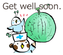 Get well soon with sparrow nurse sticker #5905225