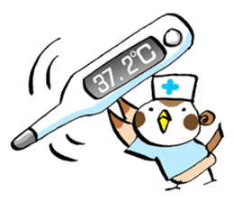 Get well soon with sparrow nurse sticker #5905226