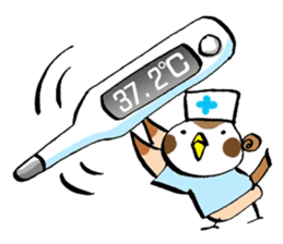 Get well soon with sparrow nurse sticker #5905226