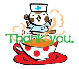 Get well soon with sparrow nurse sticker #5905228