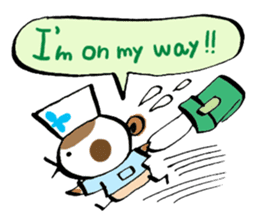 Get well soon with sparrow nurse sticker #5905229