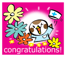 Get well soon with sparrow nurse sticker #5905230