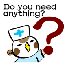 Get well soon with sparrow nurse sticker #5905231