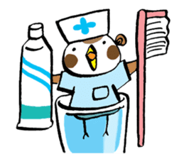 Get well soon with sparrow nurse sticker #5905234