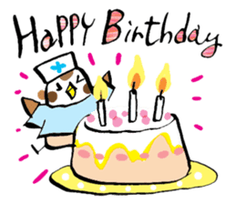 Get well soon with sparrow nurse sticker #5905235