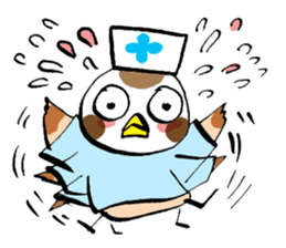 Get well soon with sparrow nurse sticker #5905238