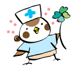 Get well soon with sparrow nurse sticker #5905239