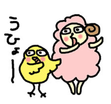 Chick's Masaru and sheep's Shigeru sticker #5905408