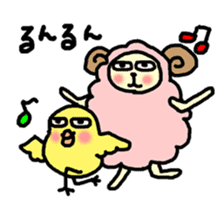 Chick's Masaru and sheep's Shigeru sticker #5905413