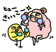 Chick's Masaru and sheep's Shigeru sticker #5905416